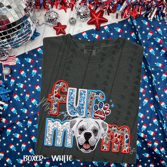 Patriotic White Boxer