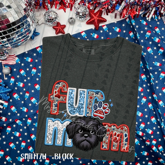 Patriotic Black Shih Tzu