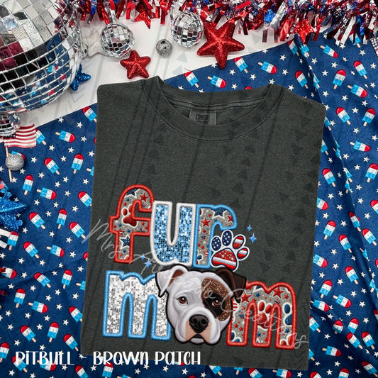 Patriotic Brown Patch Pitbull