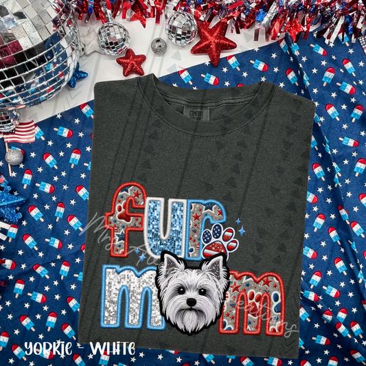 Patriotic Yorkie White