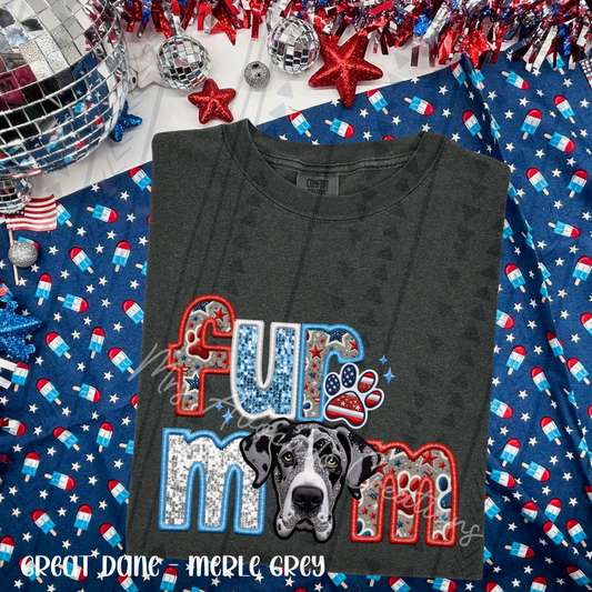 Patriotic Great Dane Merle Grey