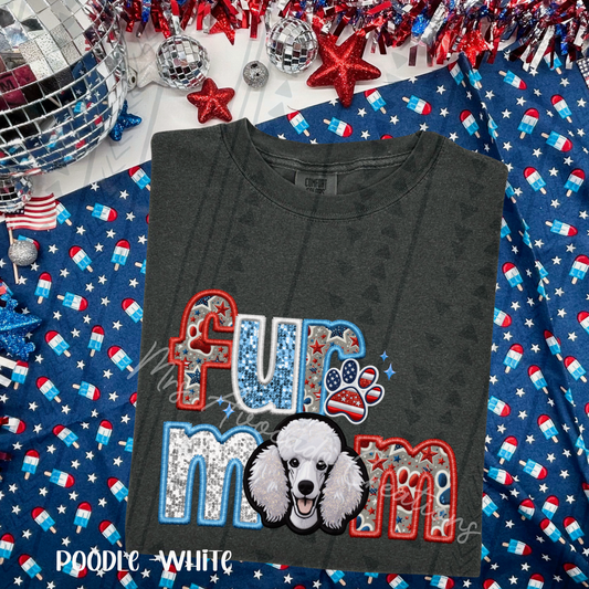 Patriotic White Poodle