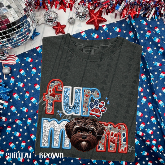 Patriotic Brown Shih Tzu