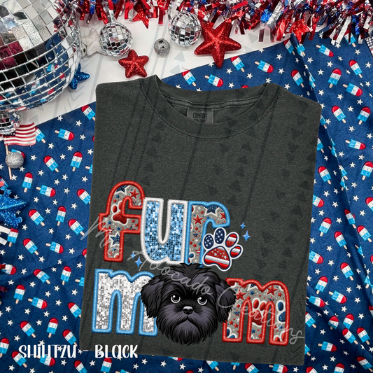 Patriotic Black Shih Tzu