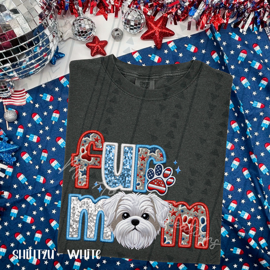 Patriotic White Shih Tzu