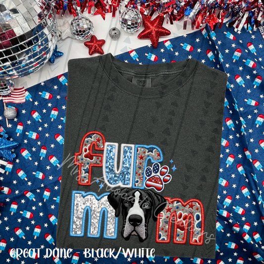Patriotic Great Dane Black/White