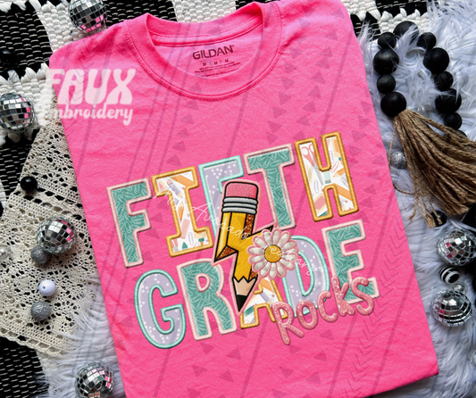Fifth grade rocks (pink)