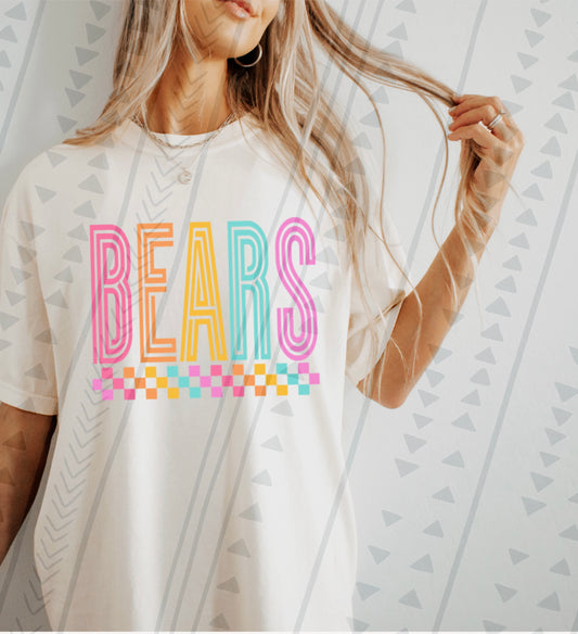 Colorful checkered Bears