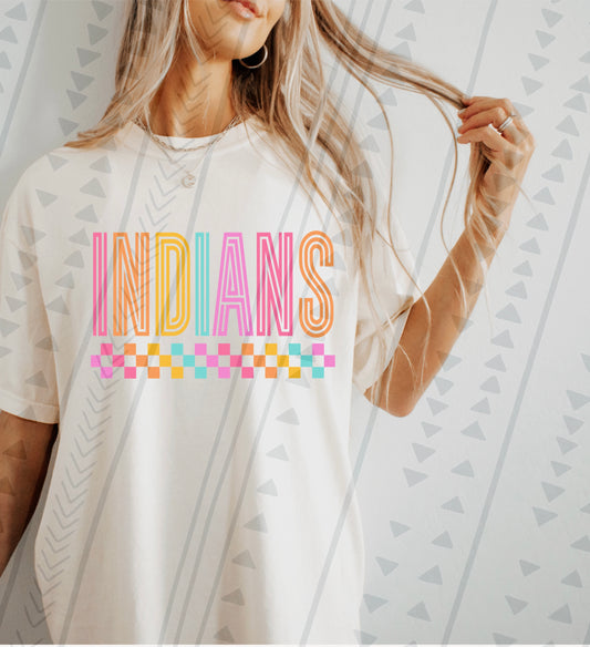 Colorful checkered Indians
