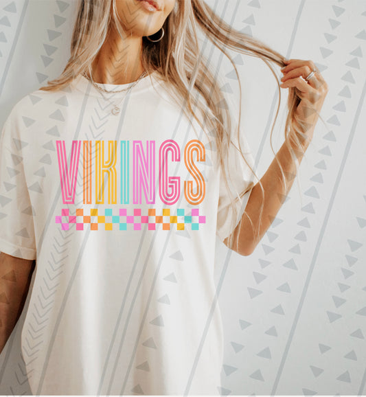 Colorful checkered Vikings