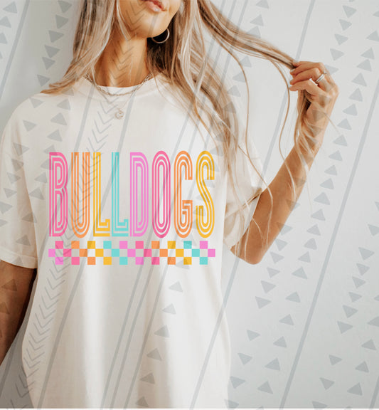 Colorful checkered Bulldogs