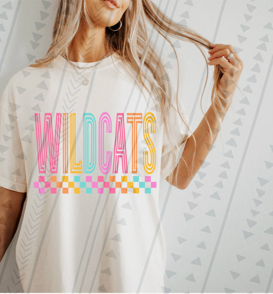 Colorful checkered Wildcats