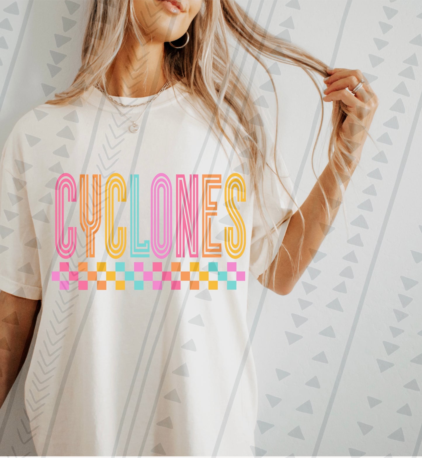 Colorful checkered Cyclones