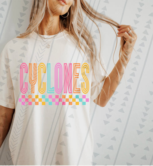 Colorful checkered Cyclones
