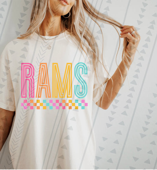 Colorful checkered Rams