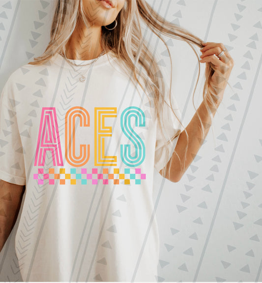Colorful checkered Aces