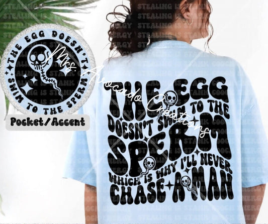 The egg doesn't swim to the sperm
