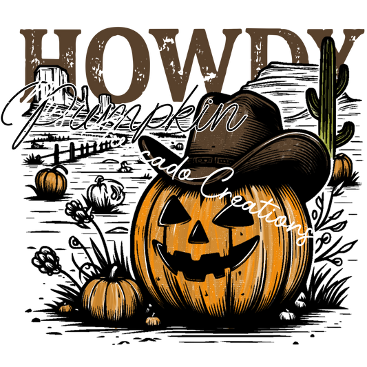 Howdy cowboy hat pumpkin
