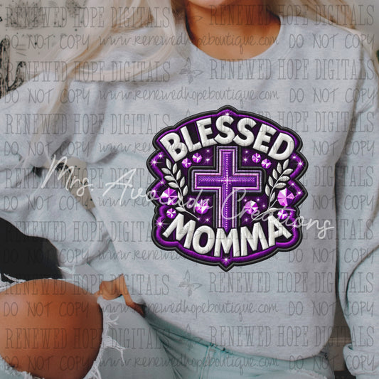 Blessed Momma purple