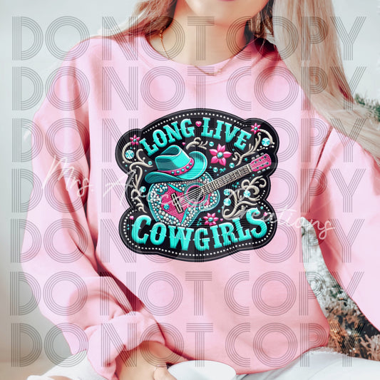 Long live cowgirls faux embroider