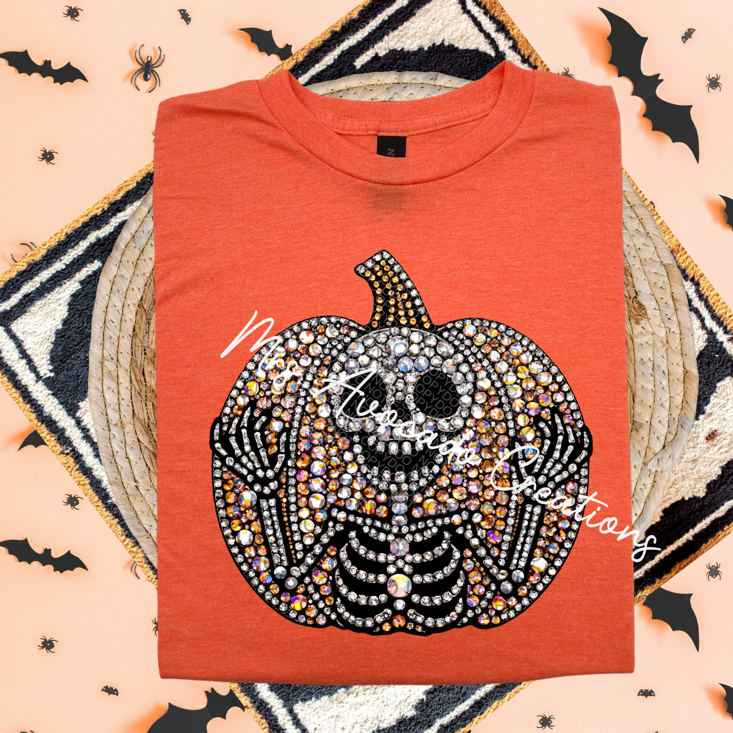 Faux bling skellie pumpkin