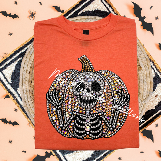 Faux bling skellie pumpkin