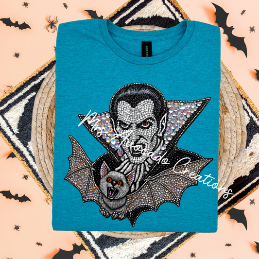 Faux bling vampire and bat