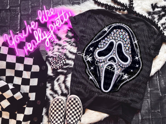 Faux embroidery ghost face