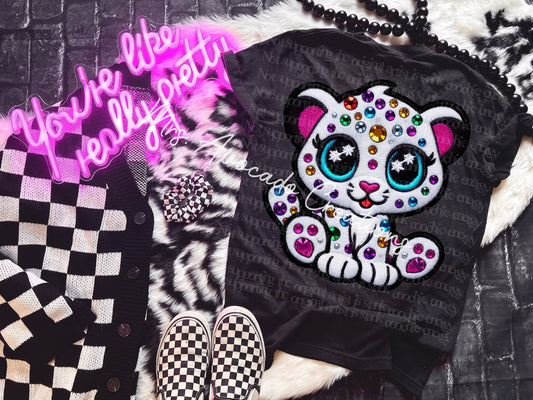 Faux embroidery LF inspired leopard