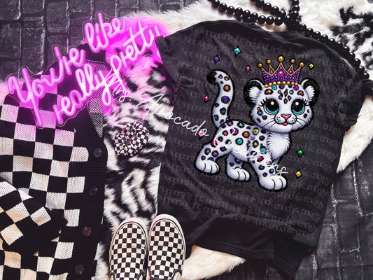 Faux embroidery LF inspired leopard with crown