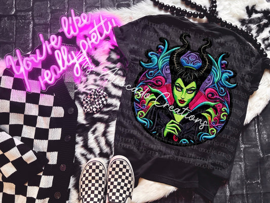 Faux embroidery Mal eficent