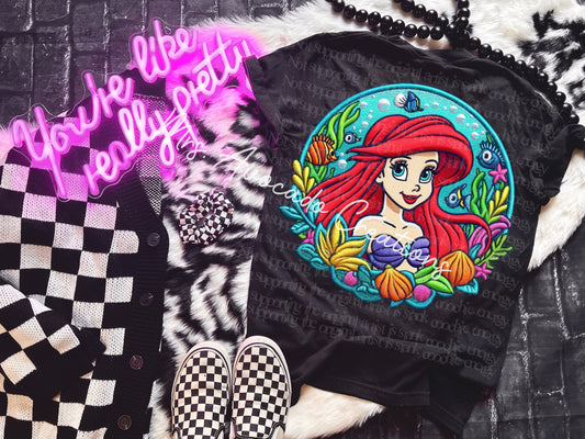 Faux embroidery Mermaid