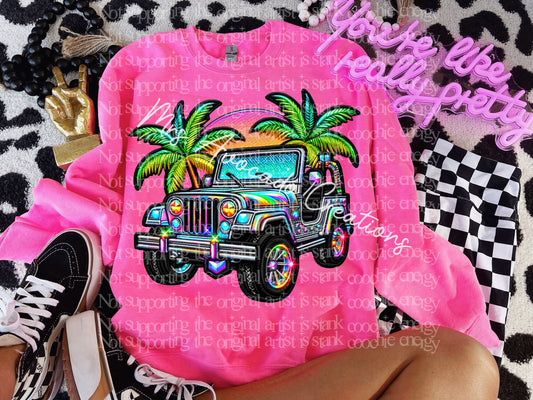 holographic jeep faux embroidery (Copy)