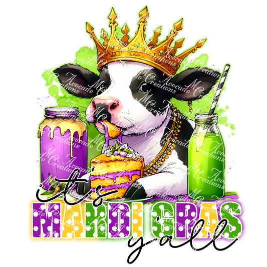 It's Mardi Gras Y'all Cow