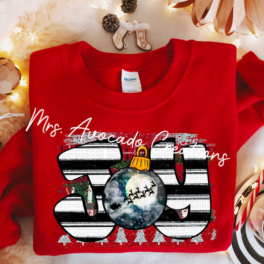 Joy- Santa and reindeer ornament