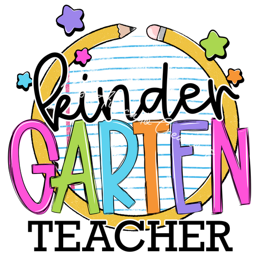 Colorful pencil circle kindergarten teacher