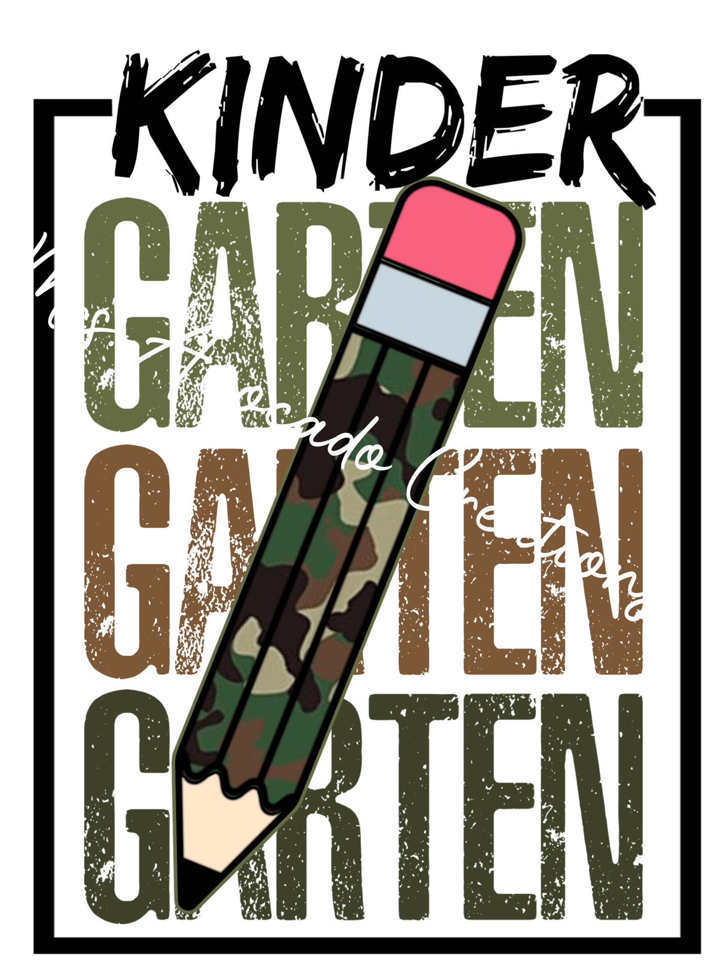 Camo pencil kindergarten