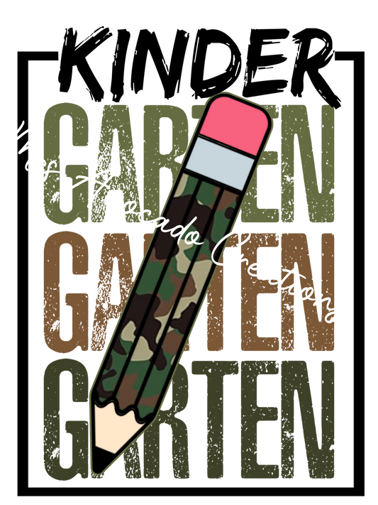 Camo pencil kindergarten