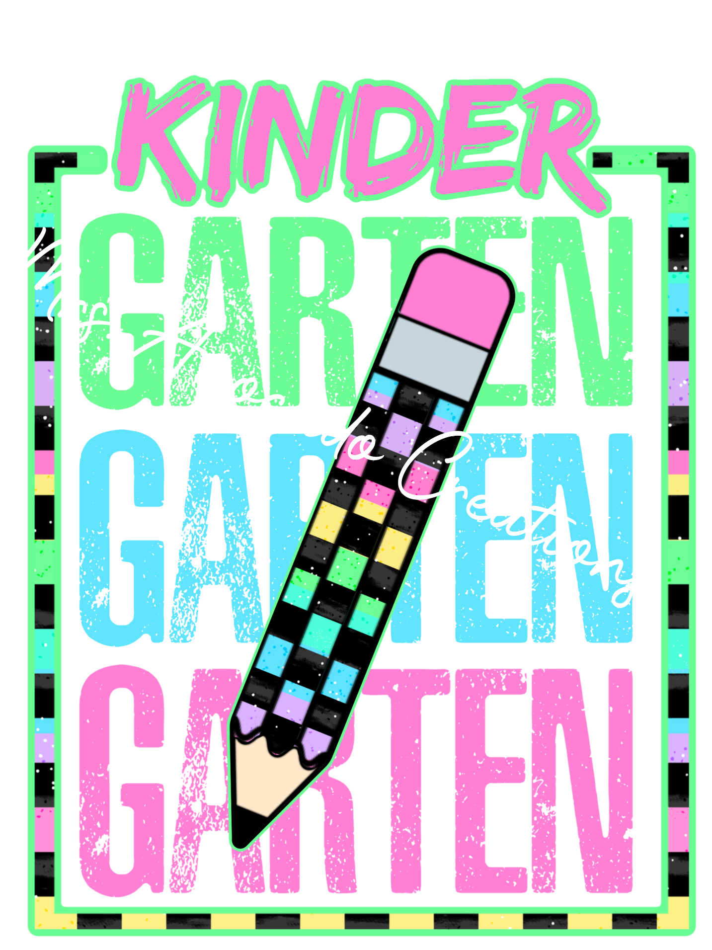 Checkered pencil kindergarten
