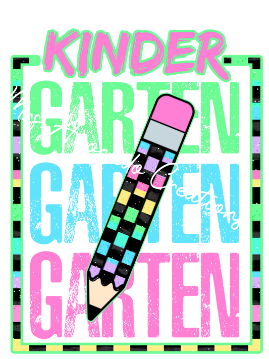 Checkered pencil kindergarten