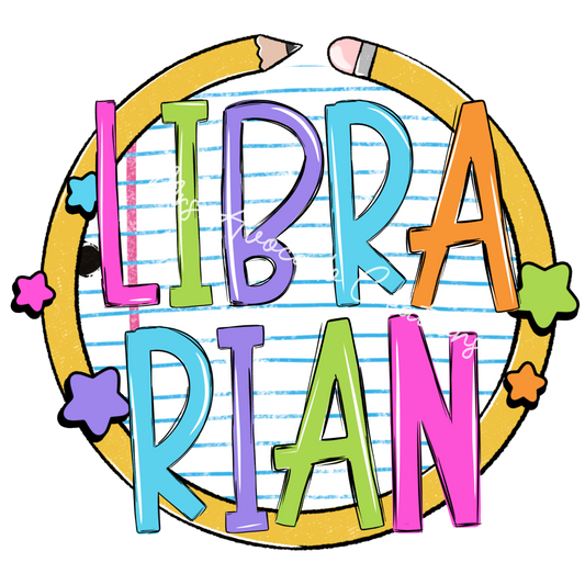 Colorful pencil circle librarian