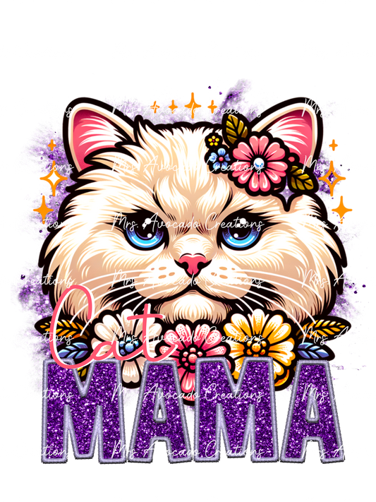 Longhair White Cat Mama