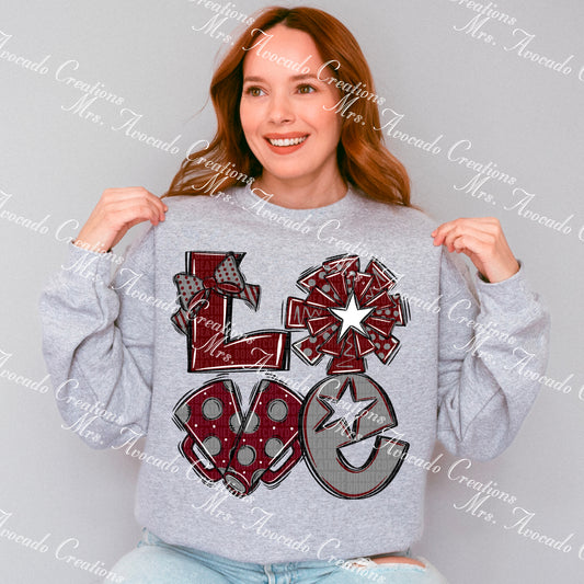 Love cheer maroon/gray/white