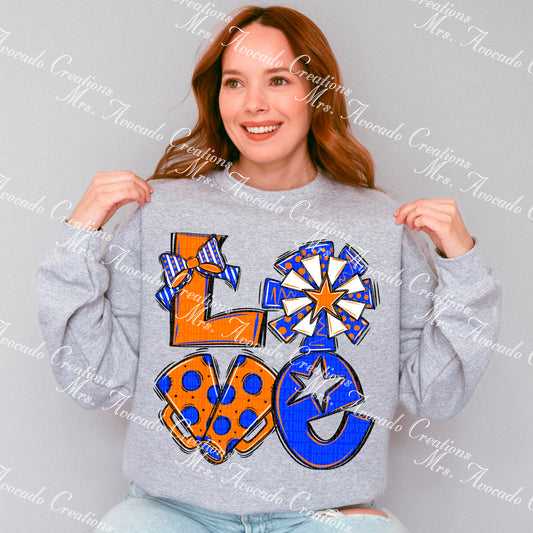 Love cheer orange/blue