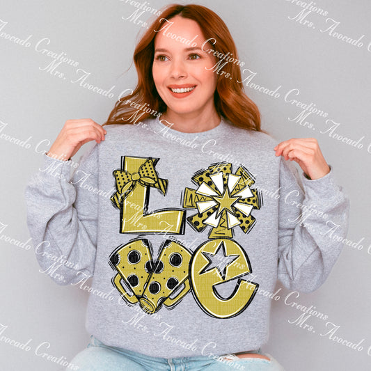 Love cheer black/gold