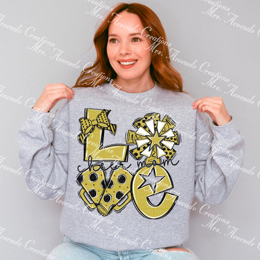 Love cheer mom black/gold