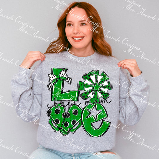Love cheer mom black/green