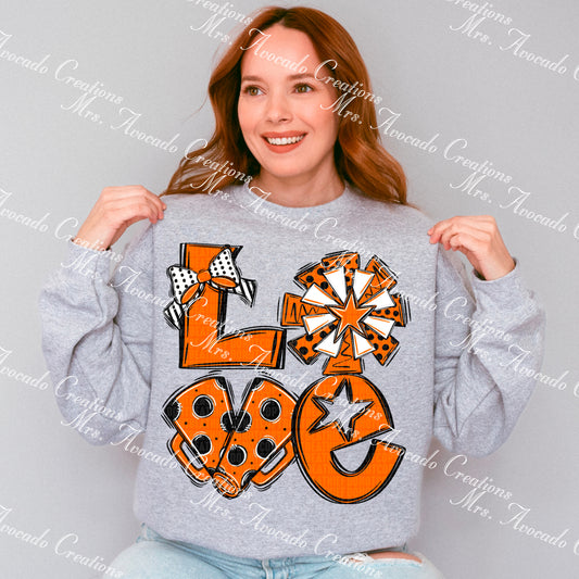 Love cheer orange/black