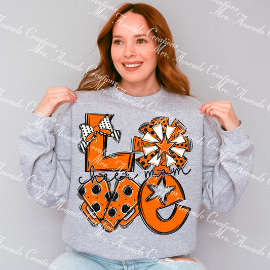 Love cheer mom orange/black