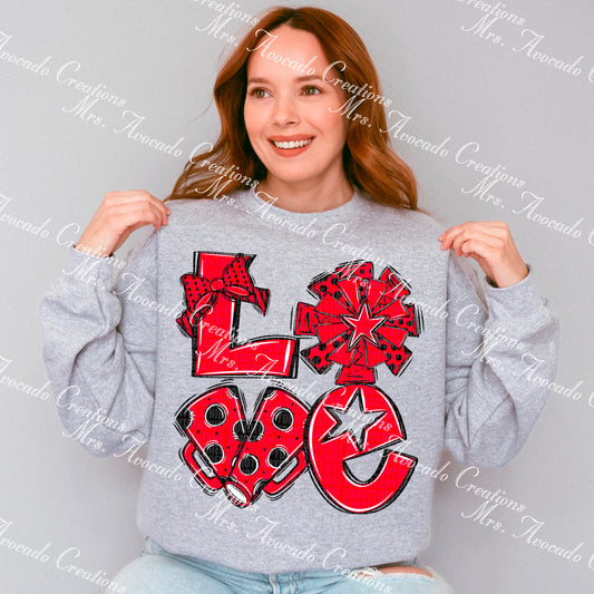 Love cheer red/black